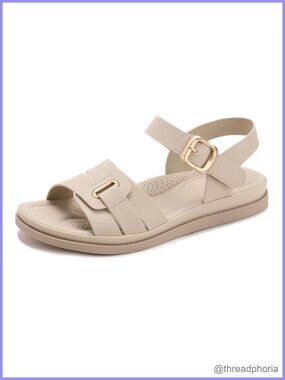 Womens Flat Sandals Arch Support Open Toe Walking Comfy Low Wedge